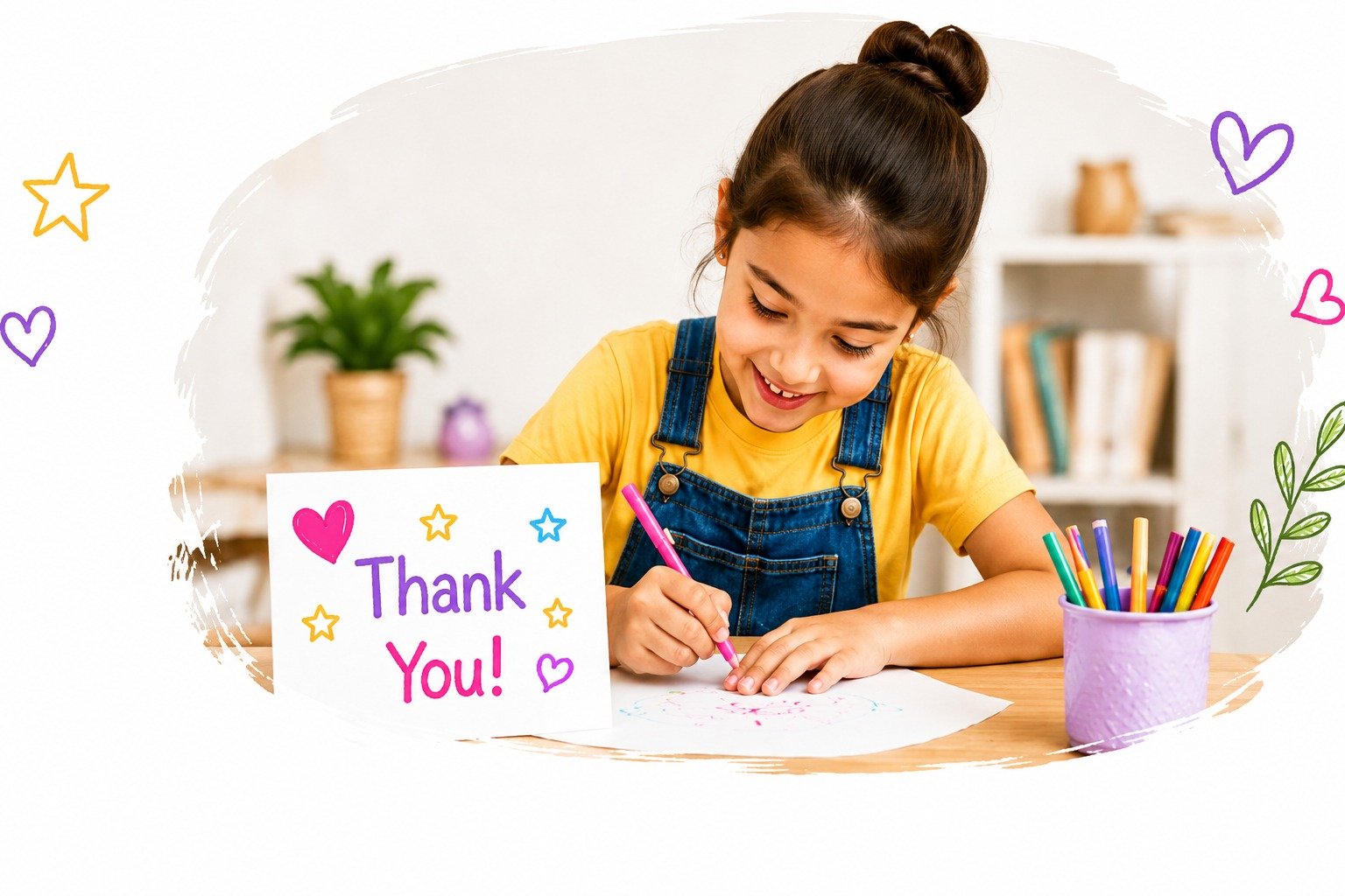 A Bright Dreamer writing a thank-you card